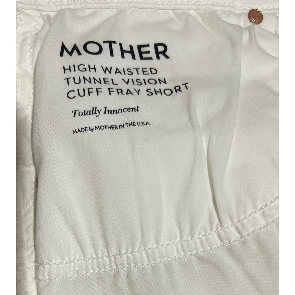 MOTHER High Waisted Tunnel Vision Cuff Fray Shorts - 32 - Picture 7 of 8